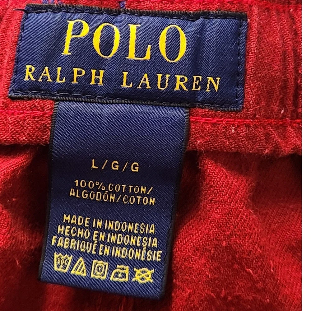 Polo Ralph Lauren Sleep Shorts Mens Large Red Pony Print Pajama Bottoms Preppy